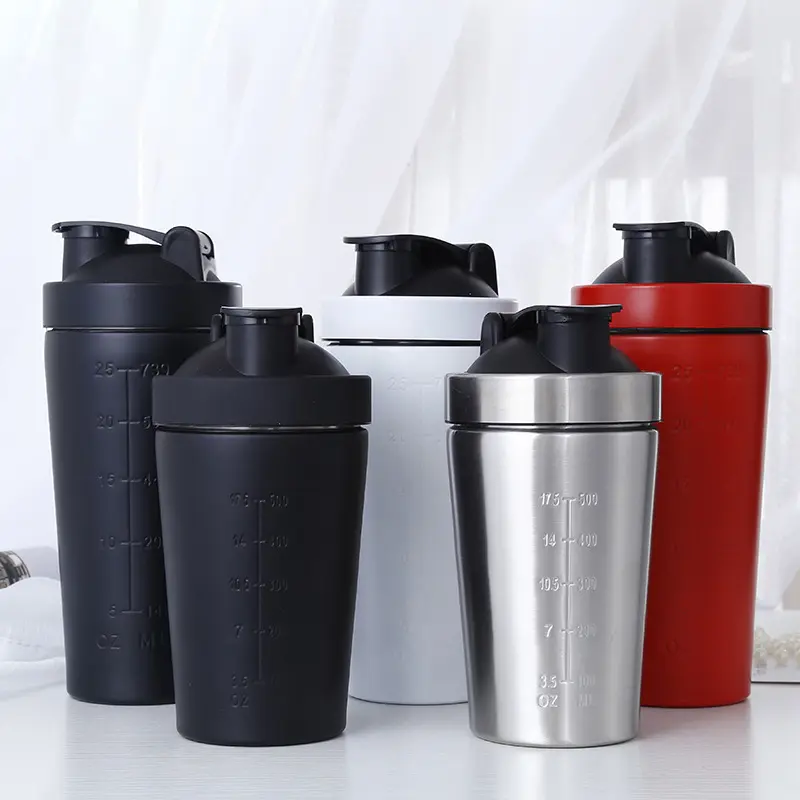 Custom Logo Stainless Steel 500ML Single Wall Gym Sports Water Bottle Fitness Protein Shaker Bottle