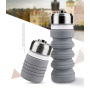 Creative Custom Logo Heat Resistant Foldable Eco-Friendly Silicone Water Bottle Coffee Cup with Lid Travel