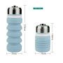 Creative Custom Logo Heat Resistant Foldable Eco-Friendly Silicone Water Bottle Coffee Cup with Lid Travel
