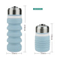 Creative Custom Logo Heat Resistant Foldable Eco-Friendly Silicone Water Bottle Coffee Cup with Lid Travel