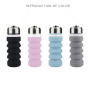 Creative Custom Logo Heat Resistant Foldable Eco-Friendly Silicone Water Bottle Coffee Cup with Lid Travel