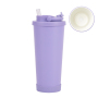 Minimalist Double-Layer Vacuum Stainless Steel Straw Cup Ceramic Liner Handle Absorb Bounce Thermos Cup for Hot Cold Drinks