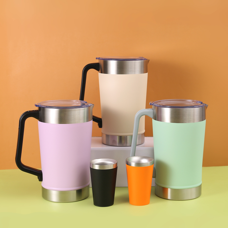 Thermal Mug 64oz Hot Sale Double Wall Stainless Steel Vacuum Insulated Beer Cups Outdoor Tumbler with Handle