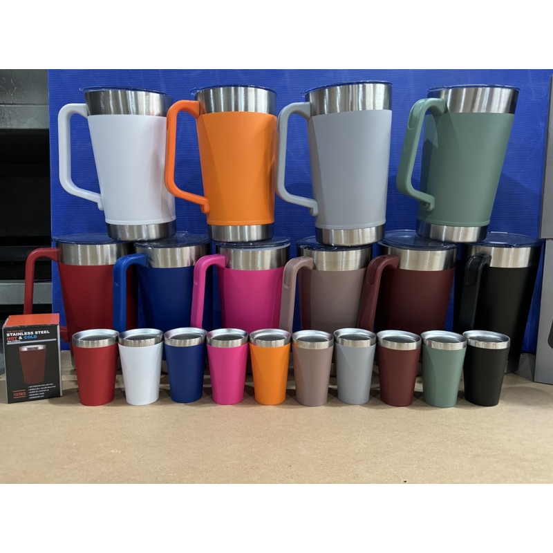 Thermal Mug 64oz Hot Sale Double Wall Stainless Steel Vacuum Insulated Beer Cups Outdoor Tumbler with Handle
