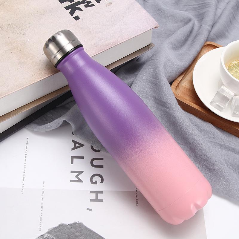 Triple Wall Stainless Steel Insulated Water Flask No MoQ Cola Shape with Powder Coating for Business Gifts