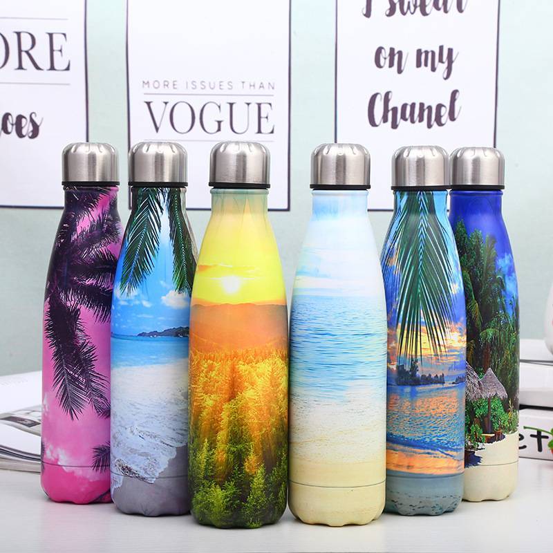 Triple Wall Stainless Steel Insulated Water Flask No MoQ Cola Shape with Powder Coating for Business Gifts