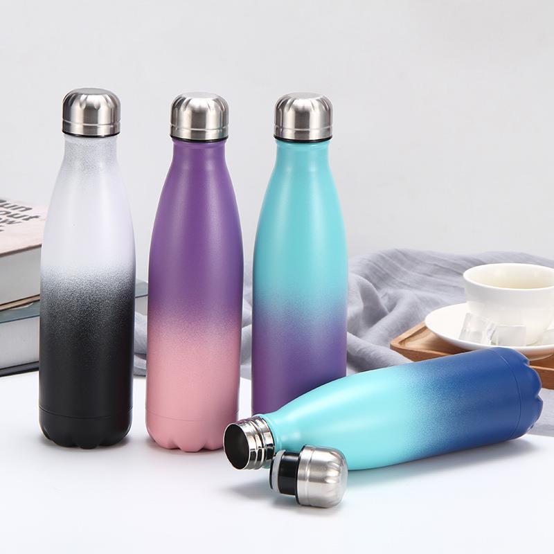 Triple Wall Stainless Steel Insulated Water Flask No MoQ Cola Shape with Powder Coating for Business Gifts
