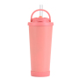 New 710ml Stainless Steel Double Layer Straw Cup Can Suck Pearls Portable Handle Insulated Drink Tumbler for Office & Home Use