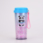 Coocodrink New 450ml Double-Wall BPA-Free Drinking Cup Outdoor Portable Bottle Cute Cartoon Design Water Tumbler with Keychain for Children
