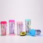 Coocodrink New 450ml Double-Wall BPA-Free Drinking Cup Outdoor Portable Bottle Cute Cartoon Design Water Tumbler with Keychain for Children
