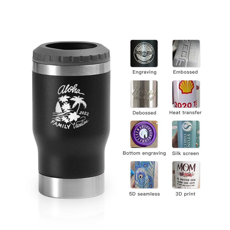 Coocodrink Custom logo 14 oz Cola Travel Car Beer Double Wall Stainless Steel Insulated 4 in 1 14oz Coffee Mug Drinking Can Cooler