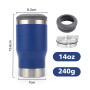 Coocodrink Custom logo 14 oz Cola Travel Car Beer Double Wall Stainless Steel Insulated 4 in 1 14oz Coffee Mug Drinking Can Cooler