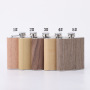 Coocodrink Custom logo Promotion Gift Travel Portable Wooden 6oz Stainless Steel Hip Flask Wholesale Metal Wood Grain Whisky Flask