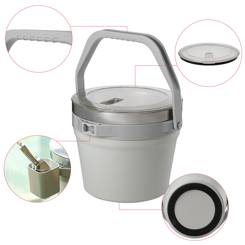 Ice Bucket 7L Double-Wall Stainless Steel Insulated Beverage Bucket With Lid and Ice Tong Keeps Ice Cold