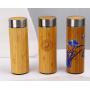 Coocodrink 500ml Double Wall Stainless Steel Vacuum Insulated Eco-Friendly Office Cup with Bamboo Outer