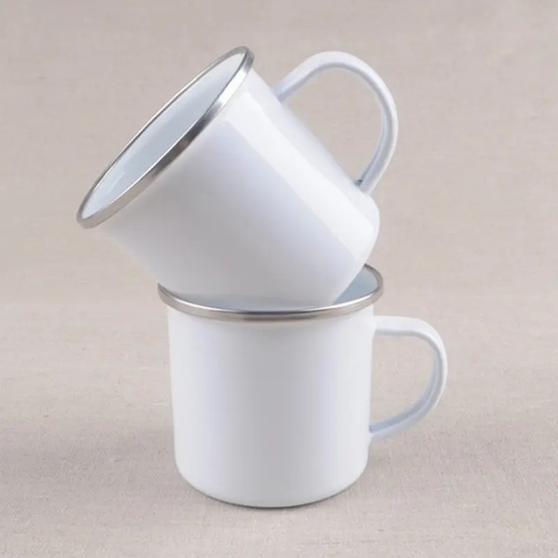Coocodrink Custom Printed Wholesale 11oz 350 ml Enamel Mugs with Customized Logo Christmas DIY Enamel Cup with Handle Coffee Mugs Cups