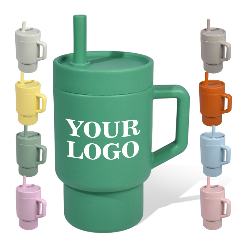 Coocodrink Custom Popular Colorful 9oz Silicone Tumbler 280ml Soft Material Cup for Kids Baby Water Bottle Straw and Lid