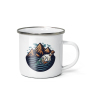 Coocodrink Custom Logo Business Christmas Gifts Sublimation Outdoor 12oz 350ml Camping Enamel Coffee Mug with Stainless Silver Rim