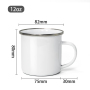 Coocodrink Custom Logo Business Christmas Gifts Sublimation Outdoor 12oz 350ml Camping Enamel Coffee Mug with Stainless Silver Rim