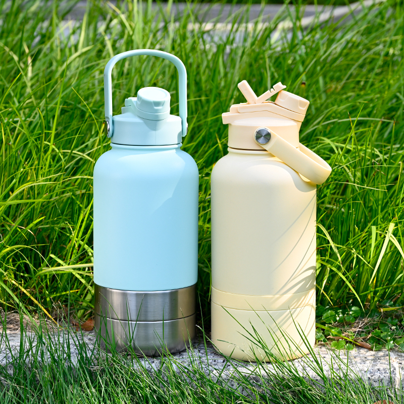 Coocodrink Custom logo Portable 32oz 32 oz 2 in 1 Stainless Steel Pet Feeder Travel Dog Water Bottles With Food Container