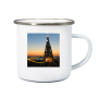 Coocodrink Custom Logo Business Gifts Sublimation Outdoor 11oz 350ml Camping Enamel Coffee Mug with Stainless Silver Rim