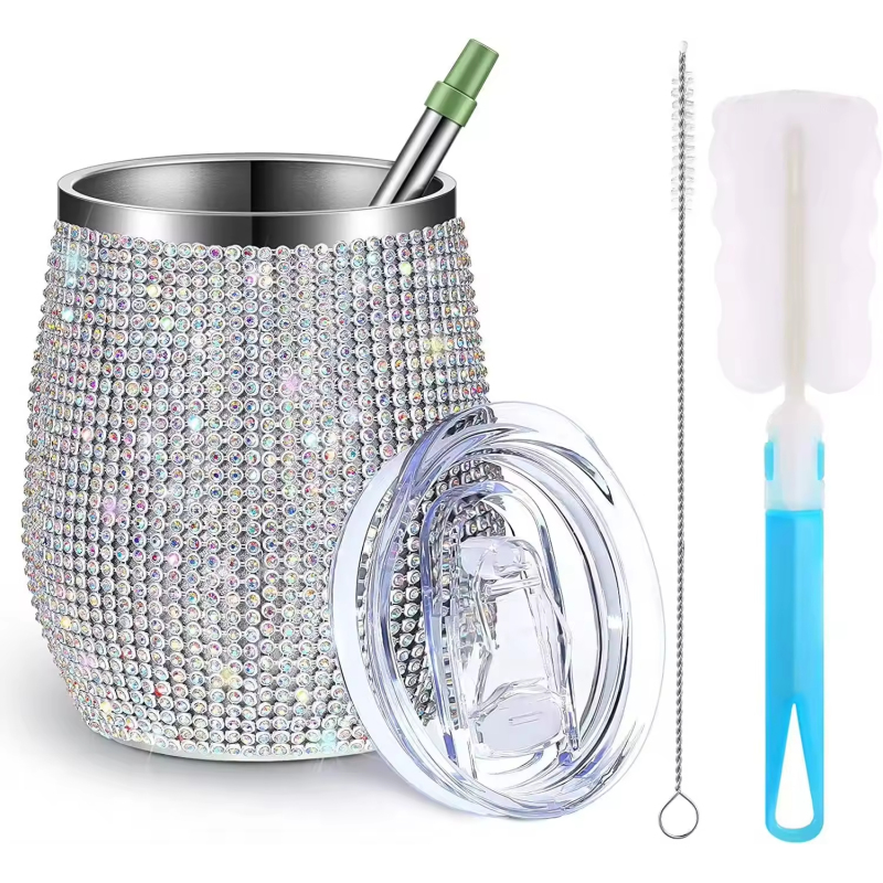 Manufacturers Popular Mug Cup Stick Diamond Drinkware Bling Double Layer Stainless Steel Bottle