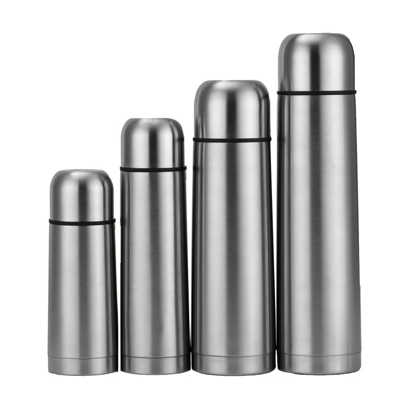 350ml/500ml/750ml/1000ml Wholesale Vacuum Flask Stainless Steel Double Wall Insulated Bullet Shaped Flask