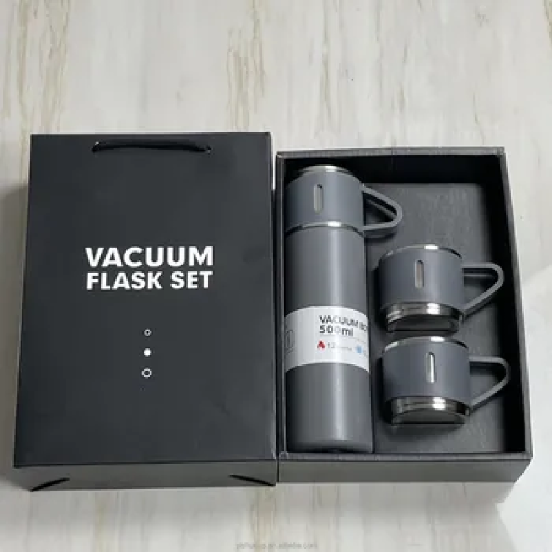 Hot Sale Gift Stainless Steel Double Cup Set Double Wall Vacuum Flask Insulated