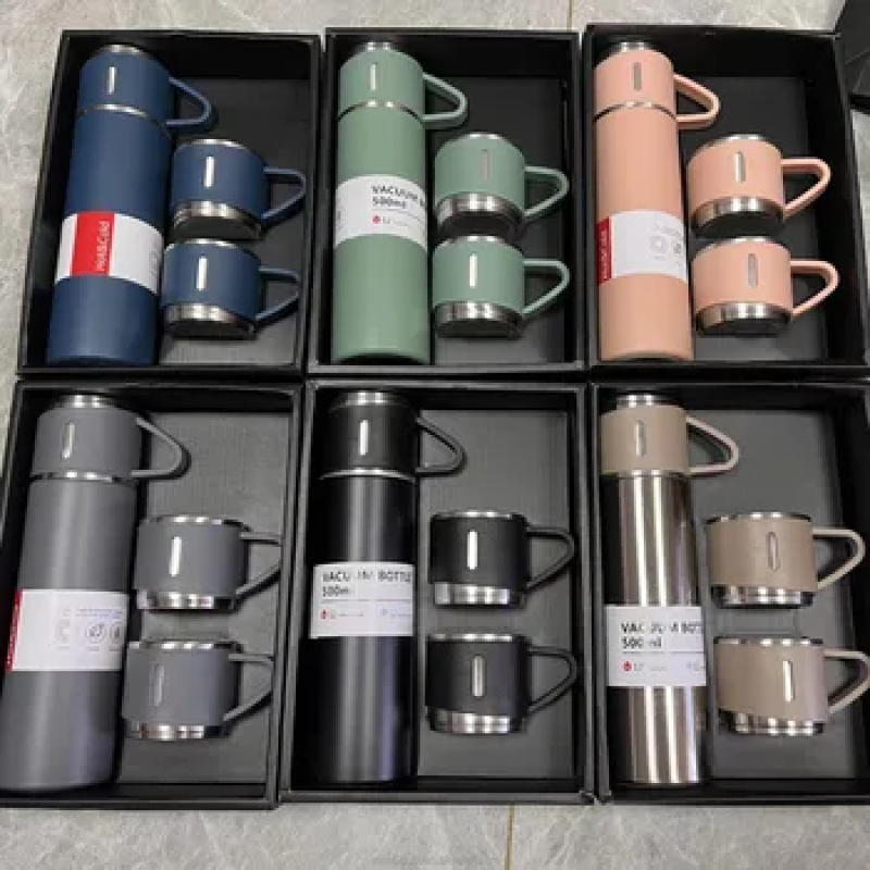 Hot Sale Gift Stainless Steel Double Cup Set Double Wall Vacuum Flask Insulated