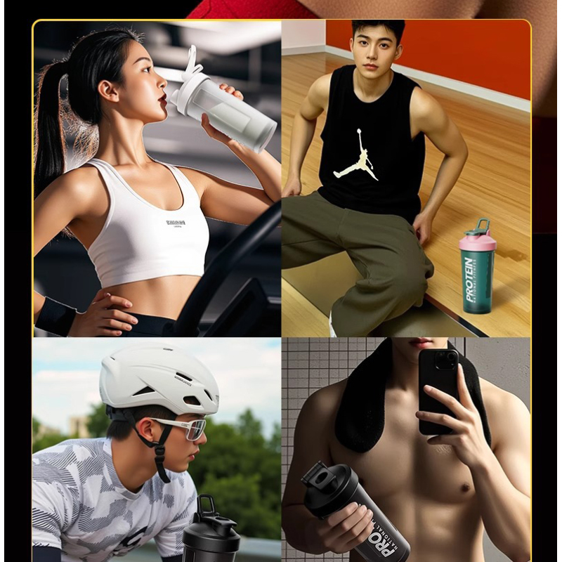 Custom Logo Sports Shaker Cup New Design Gym Water Bottle Protein for Shaker Bottle Made of Durable Plastic Drinkware