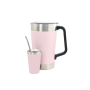 Large-Capacity 304 Stainless Steel Double-Layer Vacuum Insulated Mate Cup with Straw for Business Gifts Cross-Border