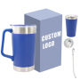 Large-Capacity 304 Stainless Steel Double-Layer Vacuum Insulated Mate Cup with Straw for Business Gifts Cross-Border