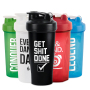 Custom logo 600ml Shaker Water Bottle, Shaker Bottle for Fitness Gym, Protein Bottle, Sports PP Plastic, BPA Free, Sample Free