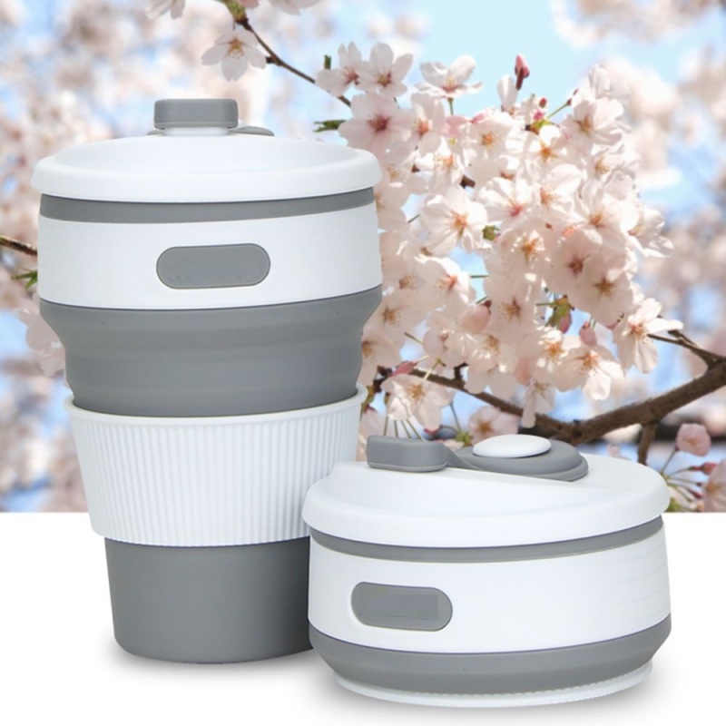 Folding Silicone Cup Portable Silicone Telescopic Drinking Collapsible Coffee Cup Multi-function Foldable Silica Travel Mug