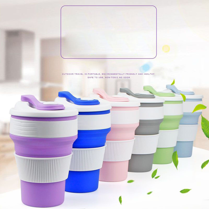 Folding Silicone Cup Portable Silicone Telescopic Drinking Collapsible Coffee Cup Multi-function Foldable Silica Travel Mug
