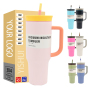 Hot Sale Custom logo 40Oz Vacuum Stainless Steel Cup Tumbler With Handle and Straw
