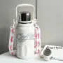 Trendy Coca-Cola Large Capacity Insulated Stainless Steel Cup High-Value Strap Outdoor Portable Water Bottle Modern Hot Item