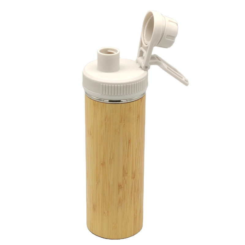 Coocodrink 350ml Double Wall Stainless Steel Vacuum Insulated Eco-Friendly Office Cup with Bamboo Outer