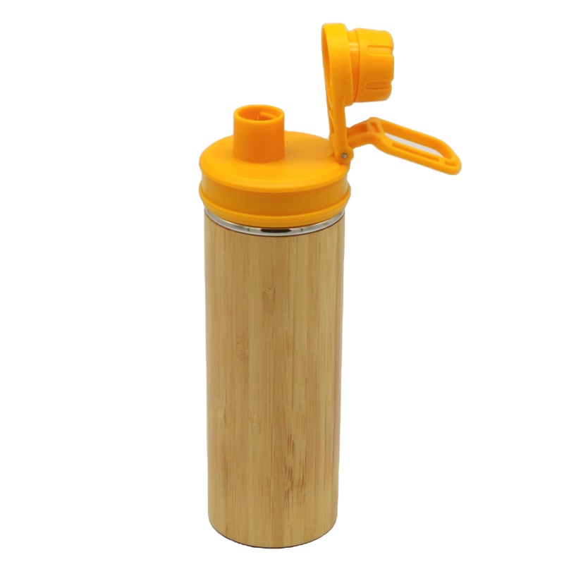Coocodrink 350ml Double Wall Stainless Steel Vacuum Insulated Eco-Friendly Office Cup with Bamboo Outer