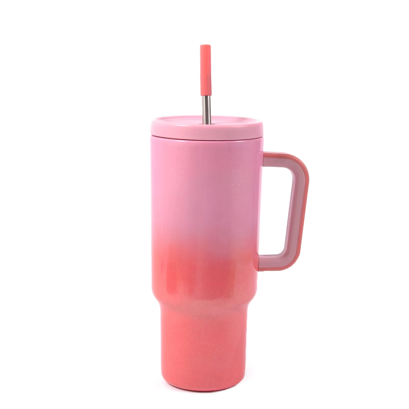 New ODM Tumbler 40oz Handle Coffee Mug Insulated Vacuum Stainless Steel Tumbler with Lid Straw