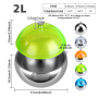 Coocodrink Custom logo 2L Stainless Steel Keep Cold Spherical Ice Bucket with Cover Fruit Tray Double Ice Bucket Hotel KTV Ice Bowl