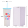 Customized Logo Creative Summer Casual Drink Cup with Fashion Pattern New Double Wall Plastic Tumbler for Coffee & Milk