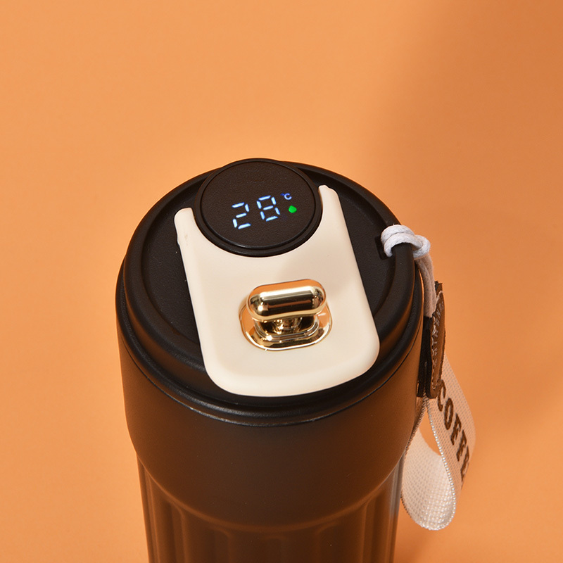 Coocodrink New Design Custom logo 450ml Smart Led Temperature Display Stainless Steel Vacuum Coffee Cup Insulated Mug