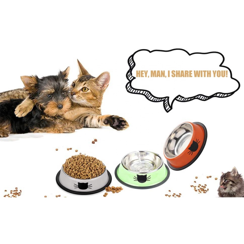 Coocodrink Hot Sell Stainless Steel Cat Basin Single Bowl Creative Multi-color Splash Proof Wear-resistant PET
