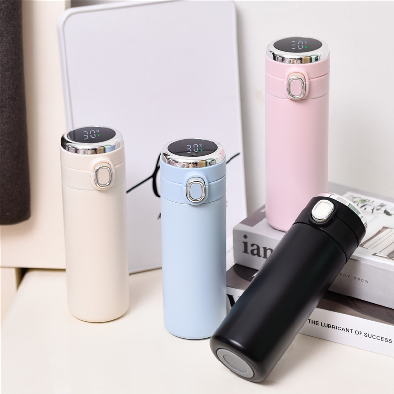 Coocodrink Peas Cup Led 420ml Temperature Display 304 Stainless Steel Vacuum Thermo Reminder to Drink Vacuum Flasks Smart Water Bottle