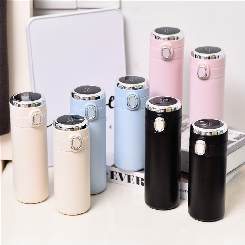 Coocodrink Peas Cup Led 420ml Temperature Display 304 Stainless Steel Vacuum Thermo Reminder to Drink Vacuum Flasks Smart Water Bottle