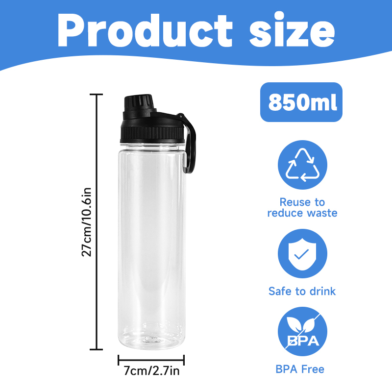 Coocodrink Wholesale Custom logo New Products 850ML Plastic Bottles Outdoor Sport Drinking Plastic Water Bottle with Sport Lid