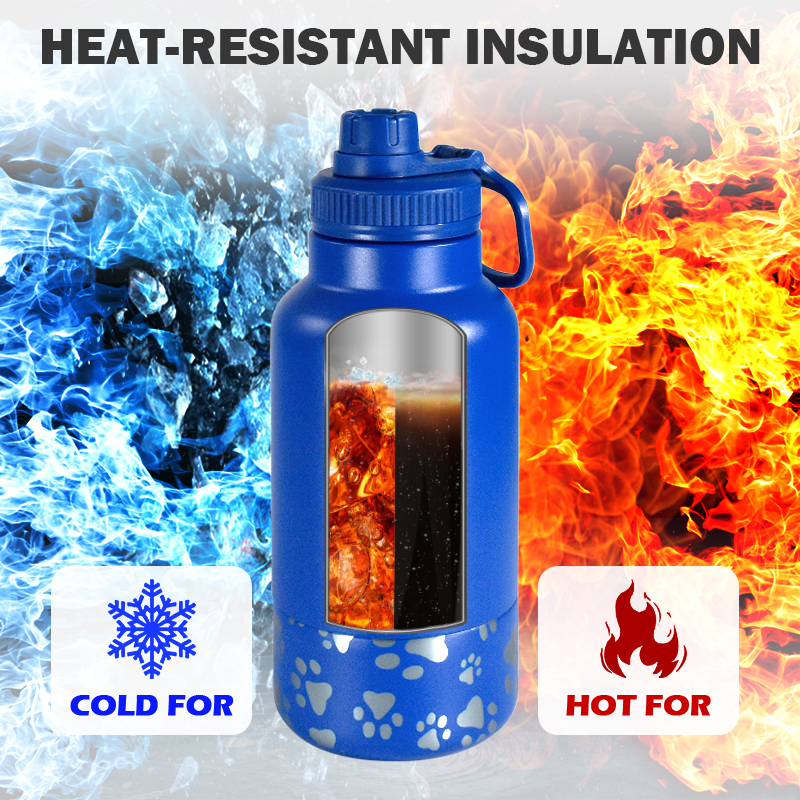 Coocodrink 35oz Portable Dog Water Bottle Dispenser 2 in 1 Hiking Camping Outdoor Insulated Dog Travel Water Bottle with Detachable Bowls