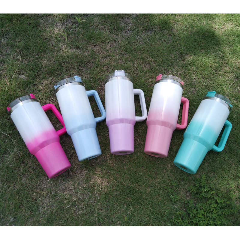 Travel Olographic Ombre Shimmer 40oz Tumbler Glitter Gradient Color Sublimation Blank 40oz Water Bottle