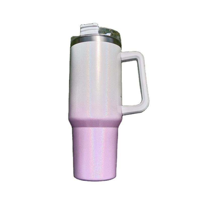 Travel Olographic Ombre Shimmer 40oz Tumbler Glitter Gradient Color Sublimation Blank 40oz Water Bottle